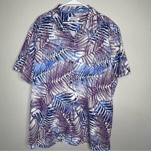Tommy Bahama San Juan Frond IslandZone Camp Silk Short Sleeve Shirt Men's XXL